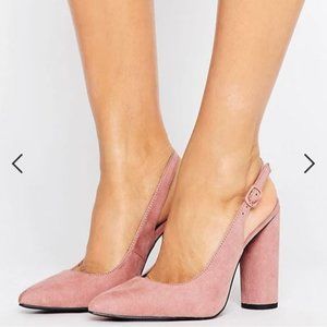 NWT! New Look Wide Fit Sling Back Court Heel